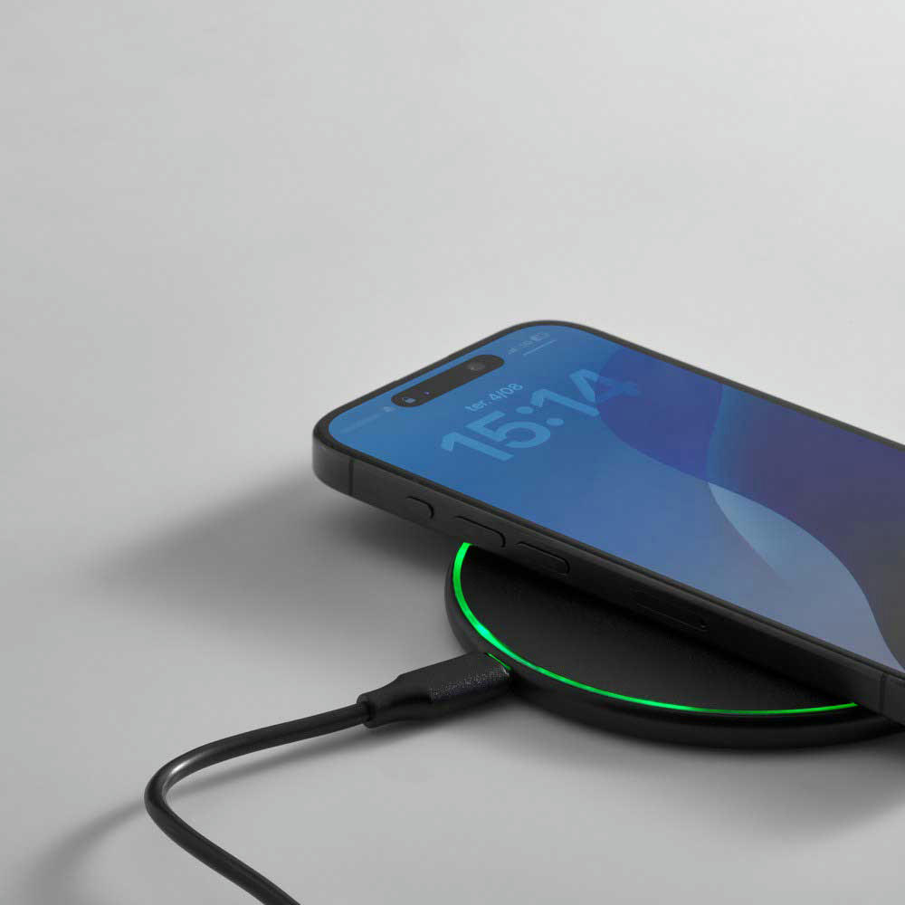 Dirac kabelloses Schnellladegerät, recy. ABS, 15W, USB-C-Anschluss