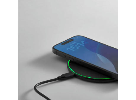 Dirac kabelloses Schnellladegerät, recy. ABS, 15W, USB-C-Anschluss