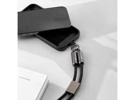 Marconi 2-in-1 Kabel & Handykette, recy. PET, USB-C auf USB-C, 60 W