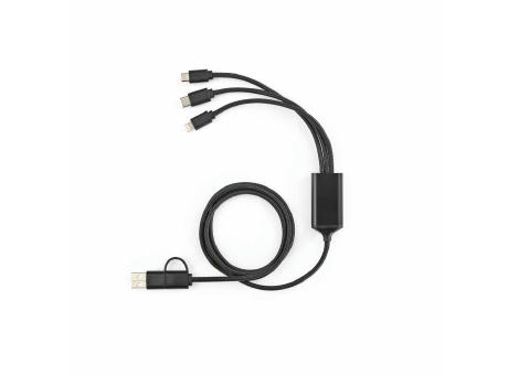 Turing 5-in-1 Ladekabel aus recy. PVC, 1,2m, 10W