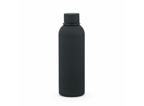 Hudson Trinkflasche 540ml aus recy. Edelstahl. Doppelwandig, gummierter Oberfläche