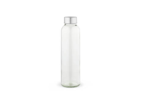 Lima Glasflasche 530ml. Mit silbernem Deckel