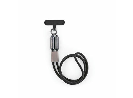 Marconi 2-in-1 Kabel & Handykette, recy. PET, USB-C auf USB-C, 60 W