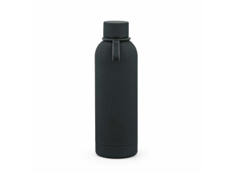 Hudson Trinkflasche 540ml aus recy. Edelstahl. Doppelwandig, gummierter Oberfläche