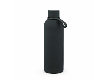 Hudson Trinkflasche 540ml aus recy. Edelstahl. Doppelwandig, gummierter Oberfläche
