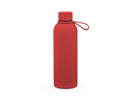 Hudson Trinkflasche 540ml aus recy. Edelstahl. Doppelwandig, gummierter Oberfläche