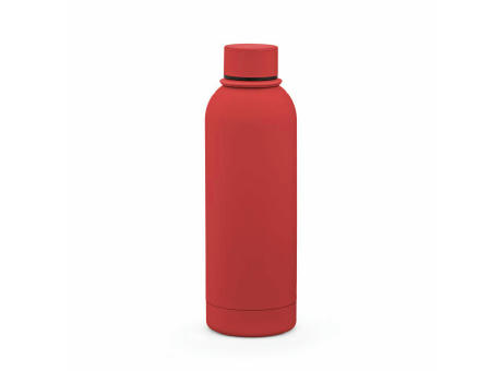 Hudson Trinkflasche 540ml aus recy. Edelstahl. Doppelwandig, gummierter Oberfläche