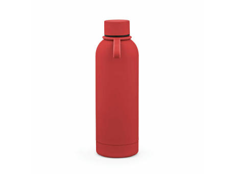 Hudson Trinkflasche 540ml aus recy. Edelstahl. Doppelwandig, gummierter Oberfläche