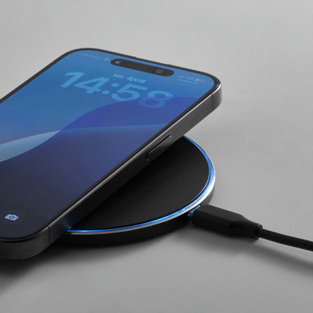 Meitner kabelloses Schnellladegerät, recy. Aluminium, 15W, USB-C-Anschluss