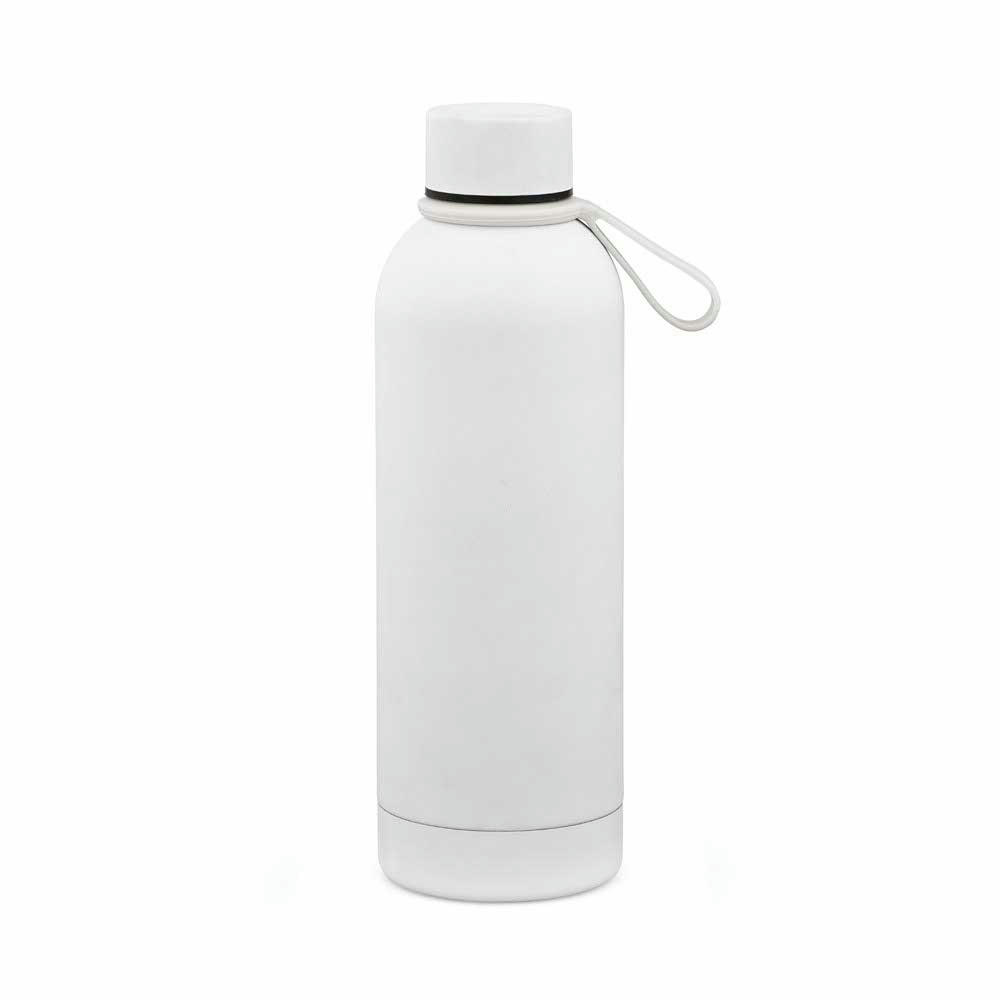 Hudson Trinkflasche 540ml aus recy. Edelstahl. Doppelwandig, gummierter Oberfläche