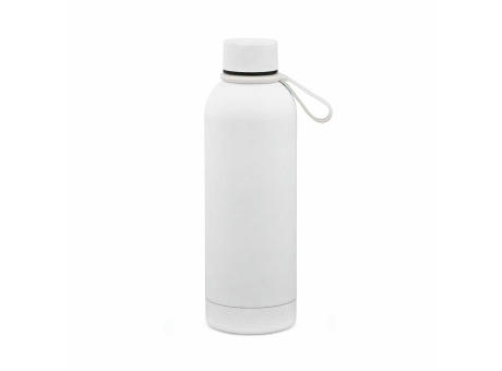 Hudson Trinkflasche 540ml aus recy. Edelstahl. Doppelwandig, gummierter Oberfläche