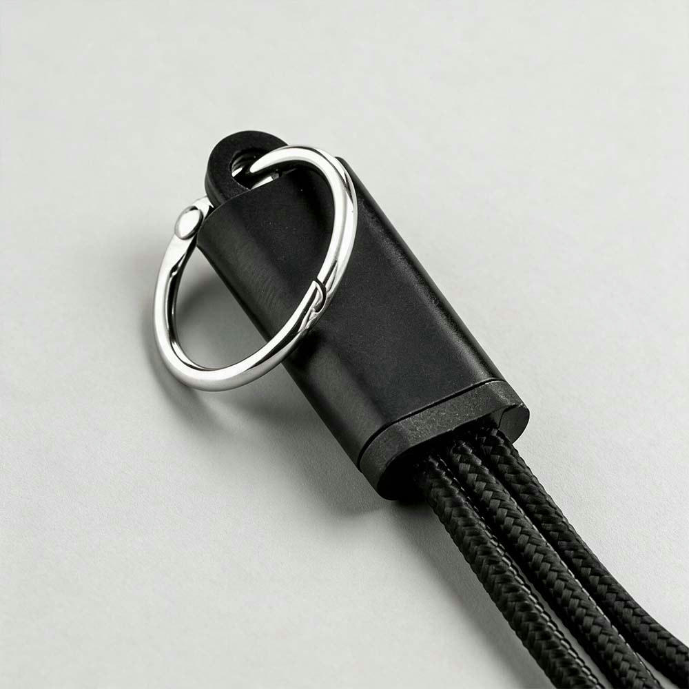 Lavoisier 3-in-1 Ladekabel aus recy. PVC, 10 W, mit Schlüsselring