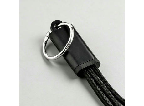 Lavoisier 3-in-1 Ladekabel aus recy. PVC, 10 W, mit Schlüsselring
