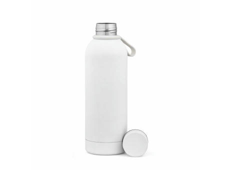 Hudson Trinkflasche 540ml aus recy. Edelstahl. Doppelwandig, gummierter Oberfläche
