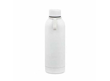 Hudson Trinkflasche 540ml aus recy. Edelstahl. Doppelwandig, gummierter Oberfläche