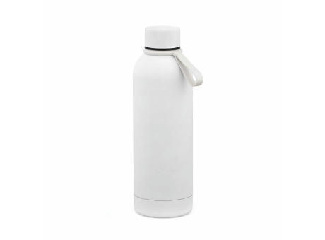 Hudson Trinkflasche 540ml aus recy. Edelstahl. Doppelwandig, gummierter Oberfläche