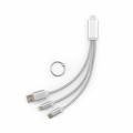Lavoisier 3-in-1 Ladekabel aus recy. PVC, 10 W, mit Schlüsselring