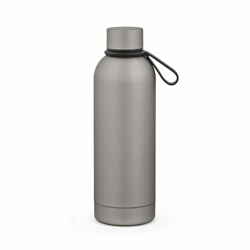 Hudson Trinkflasche 540ml aus recy. Edelstahl. Doppelwandig, gummierter Oberfläche