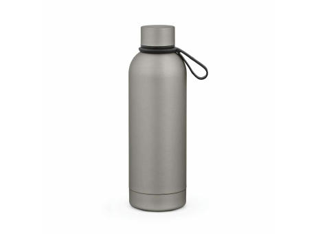 Hudson Trinkflasche 540ml aus recy. Edelstahl. Doppelwandig, gummierter Oberfläche