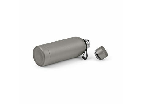 Hudson Trinkflasche 540ml aus recy. Edelstahl. Doppelwandig, gummierter Oberfläche