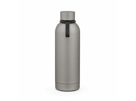 Hudson Trinkflasche 540ml aus recy. Edelstahl. Doppelwandig, gummierter Oberfläche
