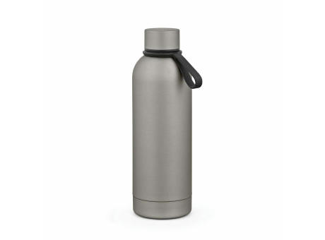 Hudson Trinkflasche 540ml aus recy. Edelstahl. Doppelwandig, gummierter Oberfläche