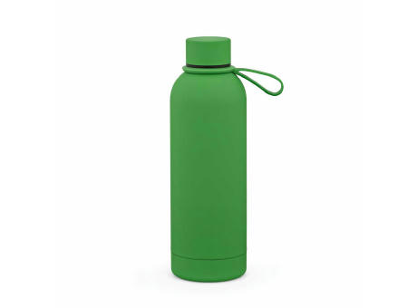 Hudson Trinkflasche 540ml aus recy. Edelstahl. Doppelwandig, gummierter Oberfläche
