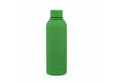 Hudson Trinkflasche 540ml aus recy. Edelstahl. Doppelwandig, gummierter Oberfläche