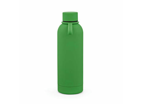 Hudson Trinkflasche 540ml aus recy. Edelstahl. Doppelwandig, gummierter Oberfläche