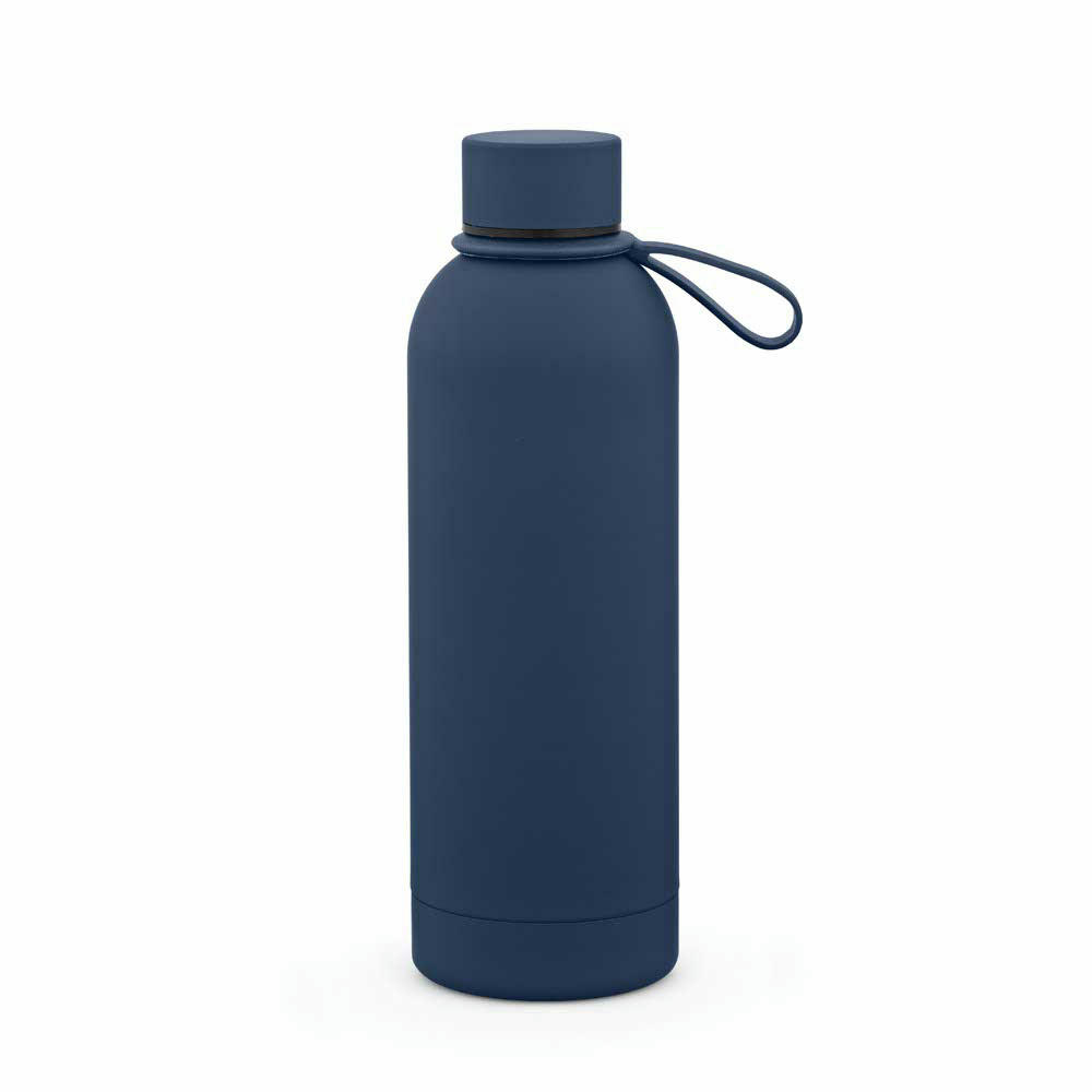 Hudson Trinkflasche 540ml aus recy. Edelstahl. Doppelwandig, gummierter Oberfläche