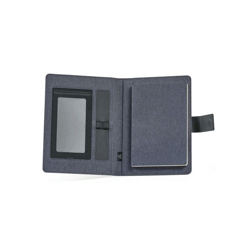 Tolstoy A5-Mappe rPET. Notizblock mit 64-seitigem FSC® .Verschluss aus rPU