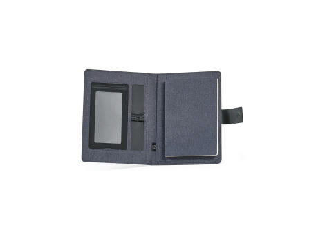 Tolstoy A5-Mappe rPET. Notizblock mit 64-seitigem FSC® .Verschluss aus rPU