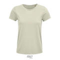 CAMISETA MUJER AJUSTADA DE PUNTO LISO Y CUELLO REDONDO