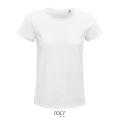 CAMISETA MUJER AJUSTADA DE PUNTO LISO Y CUELLO REDONDO