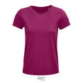 CAMISETA MUJER AJUSTADA DE PUNTO LISO Y CUELLO REDONDO