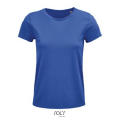 CAMISETA MUJER AJUSTADA DE PUNTO LISO Y CUELLO REDONDO