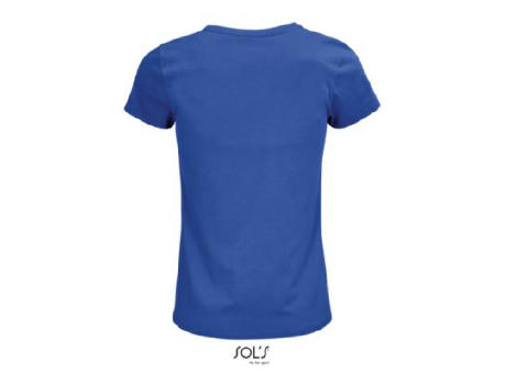 CAMISETA MUJER AJUSTADA DE PUNTO LISO Y CUELLO REDONDO