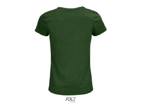 CAMISETA MUJER AJUSTADA DE PUNTO LISO Y CUELLO REDONDO