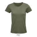 CAMISETA MUJER AJUSTADA DE PUNTO LISO Y CUELLO REDONDO