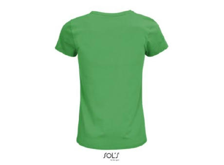 CAMISETA MUJER AJUSTADA DE PUNTO LISO Y CUELLO REDONDO