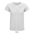CAMISETA MUJER AJUSTADA DE PUNTO LISO Y CUELLO REDONDO