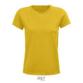 CAMISETA MUJER AJUSTADA DE PUNTO LISO Y CUELLO REDONDO