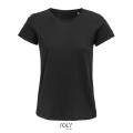CAMISETA MUJER AJUSTADA DE PUNTO LISO Y CUELLO REDONDO