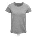CAMISETA MUJER AJUSTADA DE PUNTO LISO Y CUELLO REDONDO