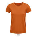 CAMISETA MUJER AJUSTADA DE PUNTO LISO Y CUELLO REDONDO