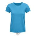 CAMISETA MUJER AJUSTADA DE PUNTO LISO Y CUELLO REDONDO