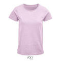 CAMISETA MUJER AJUSTADA DE PUNTO LISO Y CUELLO REDONDO