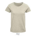 CAMISETA MUJER AJUSTADA DE PUNTO LISO Y CUELLO REDONDO
