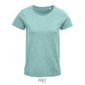 CAMISETA MUJER AJUSTADA DE PUNTO LISO Y CUELLO REDONDO