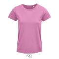 CAMISETA MUJER AJUSTADA DE PUNTO LISO Y CUELLO REDONDO